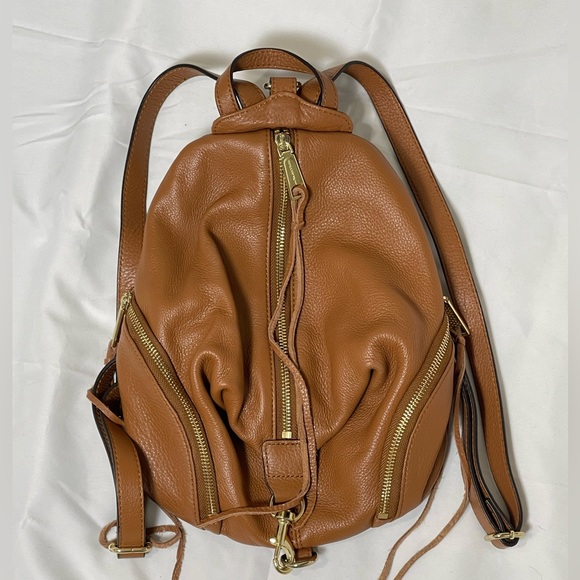 Rebecca Minkoff Medium Julian Nubuck Tan Leather Backpack - Picture 6 of 14